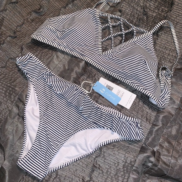 Cupshe Other - CupShe Bikini ruffle bottom cages top Cupshe Other - CupShe Bikini ruffle bottom cages top